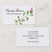 Pink Rose Business Card Visitenkarte (Vorne/Hinten)