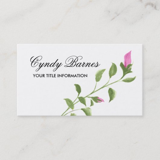 Pink Rose Business Card Visitenkarte (Vorderseite)