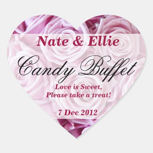PInk Rose Candy Buffet Aufkleber (Vorderseite)