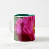 Pink Rose Chalk Zeichne florale Kunst Zweifarbige Tasse (Vorderseite Links)