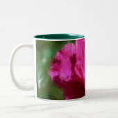 Pink Rose Chalk Zeichne florale Kunst Zweifarbige Tasse (Links)