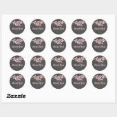 Pink Rose Chalkboard Danke Stickers (Blatt)