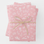 Pink Rose Charleston Toile Wrapping Paper Geschenkpapier Set (Beispiel)
