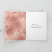 Pink Rose Cupcake Gold Glam Glitter Birthday   Karte (Innenseite)