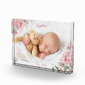 Pink Rose Custom Baby Foto Block (Rechts)