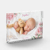 Pink Rose Custom Baby Foto Block (Links)