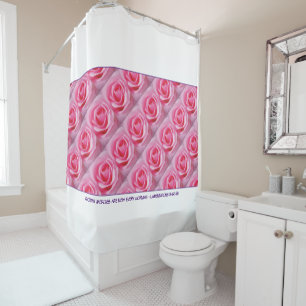 Pink Rose Custom Scripting Duschvorhang