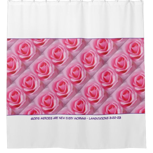 Pink Rose Custom Scripting Duschvorhang (Vorderseite)