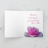 Pink Rose Danke für die Hochzeitskarte (Innenseite)