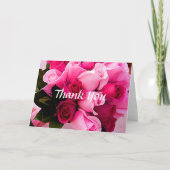 Pink Rose Dankeschön Dankeskarte (Vorderseite)