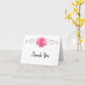 Pink Rose Dankeschön Karte (Gelbe Blume)