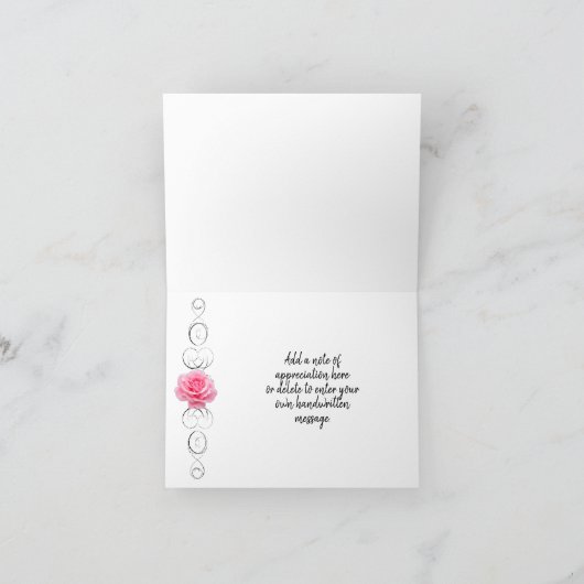 Pink Rose Dankeschön Karte (Innenseite)