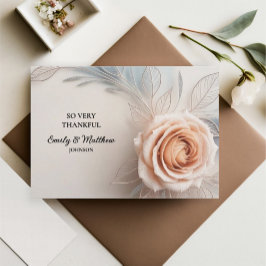 Pink Rose Dew Drops Designer Danke Karte