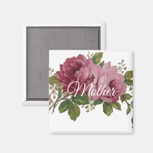 Pink Rose Elegance  Magnet (Vorderseite/Rückseite)
