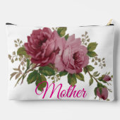 Pink Rose Elegance Print Cut Sew Bag Zubehörtasche (Rückseite)