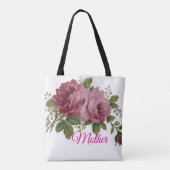 Pink Rose Elegance Tote Tasche (Rückseite)