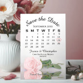 Pink Rose Eleganter Hochzeitskalender Save The Date