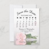 Pink Rose Eleganter Hochzeitskalender Save The Date (Vorderseite)