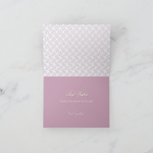 Pink Rose Enchanted Forest Foil Holiday Card Karte (Innenseite)