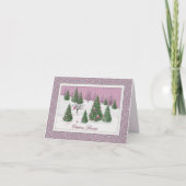 Pink Rose Enchanted Forest Holiday Letter Card Karte (Vorderseite)