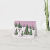 Pink Rose Enchanted Forest Holiday Letter Card Karte (Vorderseite)