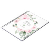 Pink Rose Eucalyptus Bridal Shower Recipe Book Notizblock (Linke Seite)