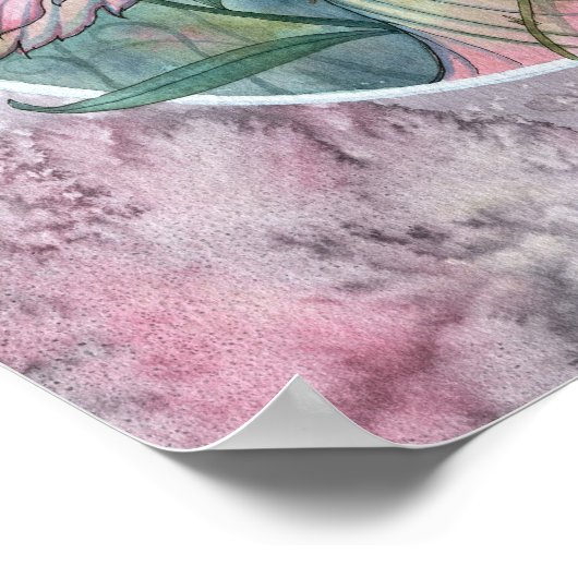 Pink Rose Faiasy Fantasy Art Poster (Ecke)