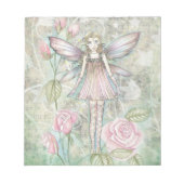 Pink Rose Fairy Notizblock (Vorderseite)