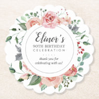 Pink Rose Floral 90. Geburtstag Vielen Dank