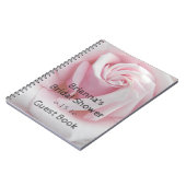 Pink Rose Floral Brautparty Guest Notizblock (Linke Seite)