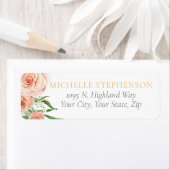 Pink Rose Floral Bridal Shower Return Address (Insitu)