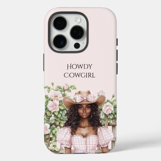Pink Rose Floral Fence Cowgirl Case-Mate iPhone Hülle (Rückseite)