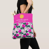 Pink Rose Floral Muster Custom Pickleball Paddel Tasche (Von Nahem)