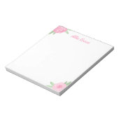 Pink Rose Floral Notepad - Personalized Name Notizblock (Rotiert)