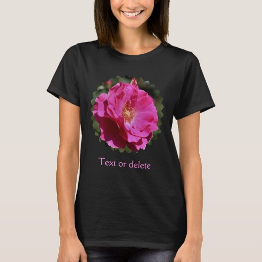 Pink Rose Floral Personalized T-Shirt (Vorderseite)