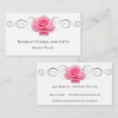 Pink Rose Floral Shop Visitenkarte (Vorne/Hinten)