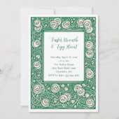 Pink Rose Flower Easter Brunch Invitation Einladung (Vorderseite)