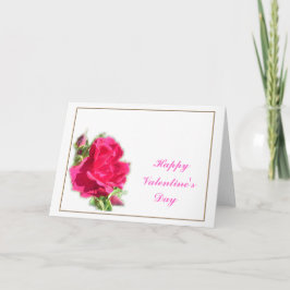 Pink rose flower floral Happy Valentine's day Feiertagskarte