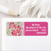 Pink Rose Flower Floral Return Address Labels (Insitu)