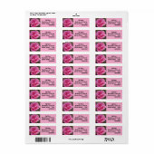 Pink Rose Flower Floral Return Address Labels (Vorne)