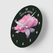 Pink Rose Flower Personalized Runde Wanduhr (Winkel)