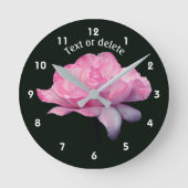 Pink Rose Flower Personalized Runde Wanduhr (Vorderseite)