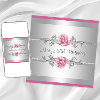 Pink Rose Frauen Geburtstagsparty Einladung