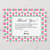 Pink Rose Geburtstag Danke Karte (Vorne/Hinten)