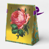 PINK ROSE, GELBE AQUAMARINER DAMASK, LILA GEM MONO GESCHENKSCHACHTEL (Rückseite)