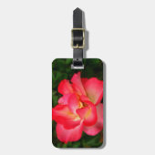 Pink Rose Gepäckanhänger mit Ledergurt (Vorderseite vertikal)