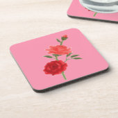 Pink rose getränkeuntersetzer (Linke Seite)