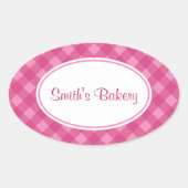 Pink Rose Gingham Stickers (Vorderseite)