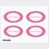Pink Rose Gingham Stickers (Blatt)