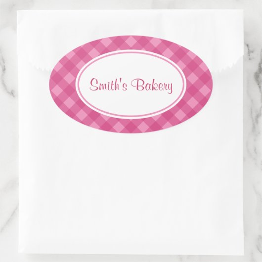 Pink Rose Gingham Stickers (Tasche)